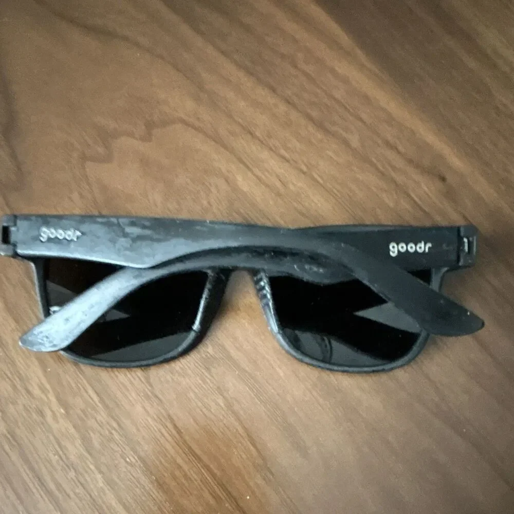 goodr Hooked on Onyx Square Sunglasses, Black Frame with Black Lenses